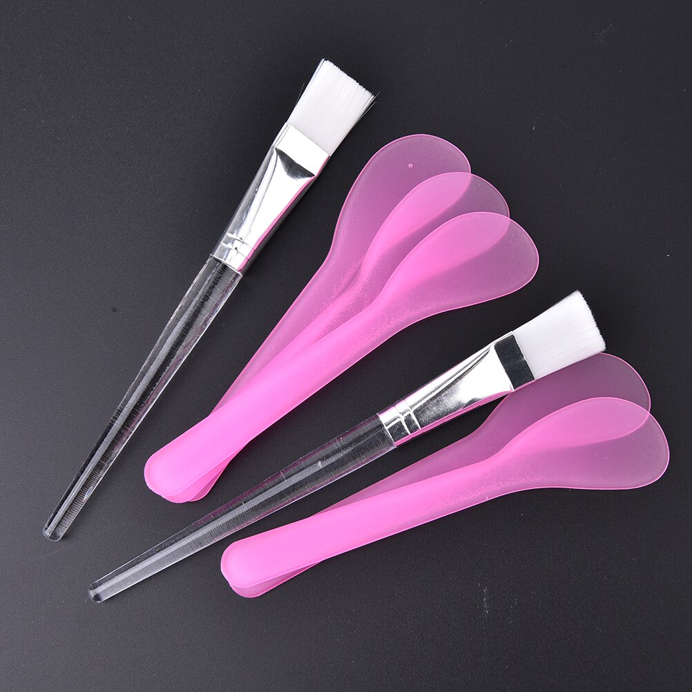Diy 5 stuks cosmetische masker lepel spatels met 2 stuks gezichtsverzorging masker ventilator borstels applicator masker gezichtsverzorging gereedschap set
