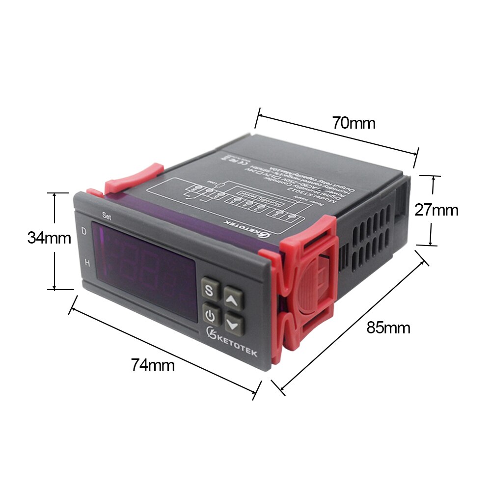 1% ~ 99%RH Digital Humidity Controller Red Led Display 220V 12V 10A Hygrometer With Humidity Sensor PU Delay Protection Function