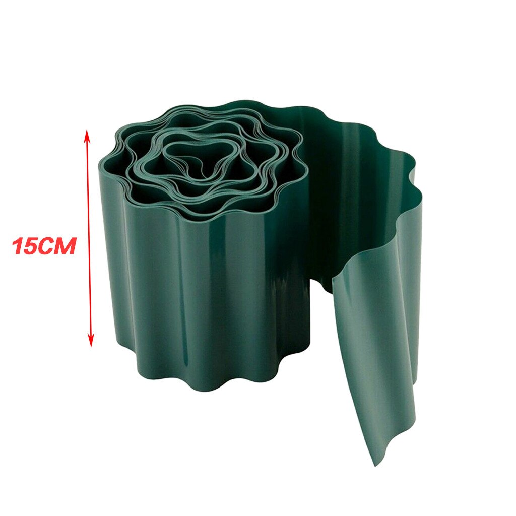 Über 9m Lange 10/15/20CM Höer Kunststoff Rasen Grenze Zaun Garten Gras Rand Grenze Zaun Zauberstab Rolle Welligkeit bilden dauerhaft Garten: 15cm