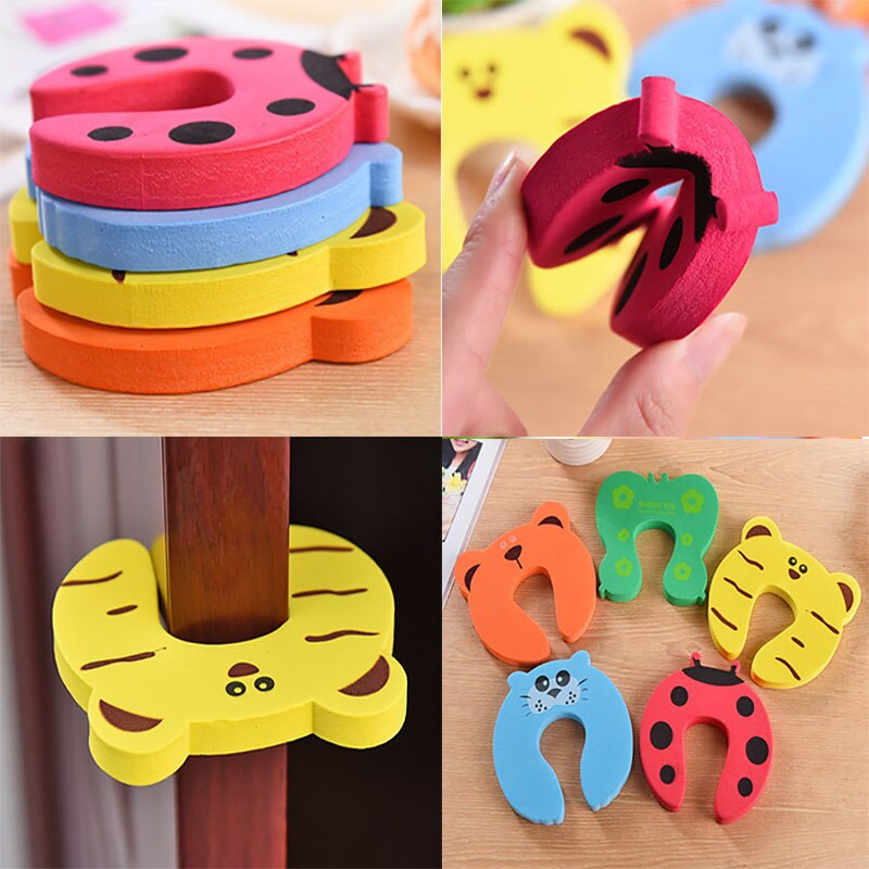 5 Style Baby Cartoon Safety Door Block Child Safety Door Clip Baby Anti - Clip Hand Animal Door Stop
