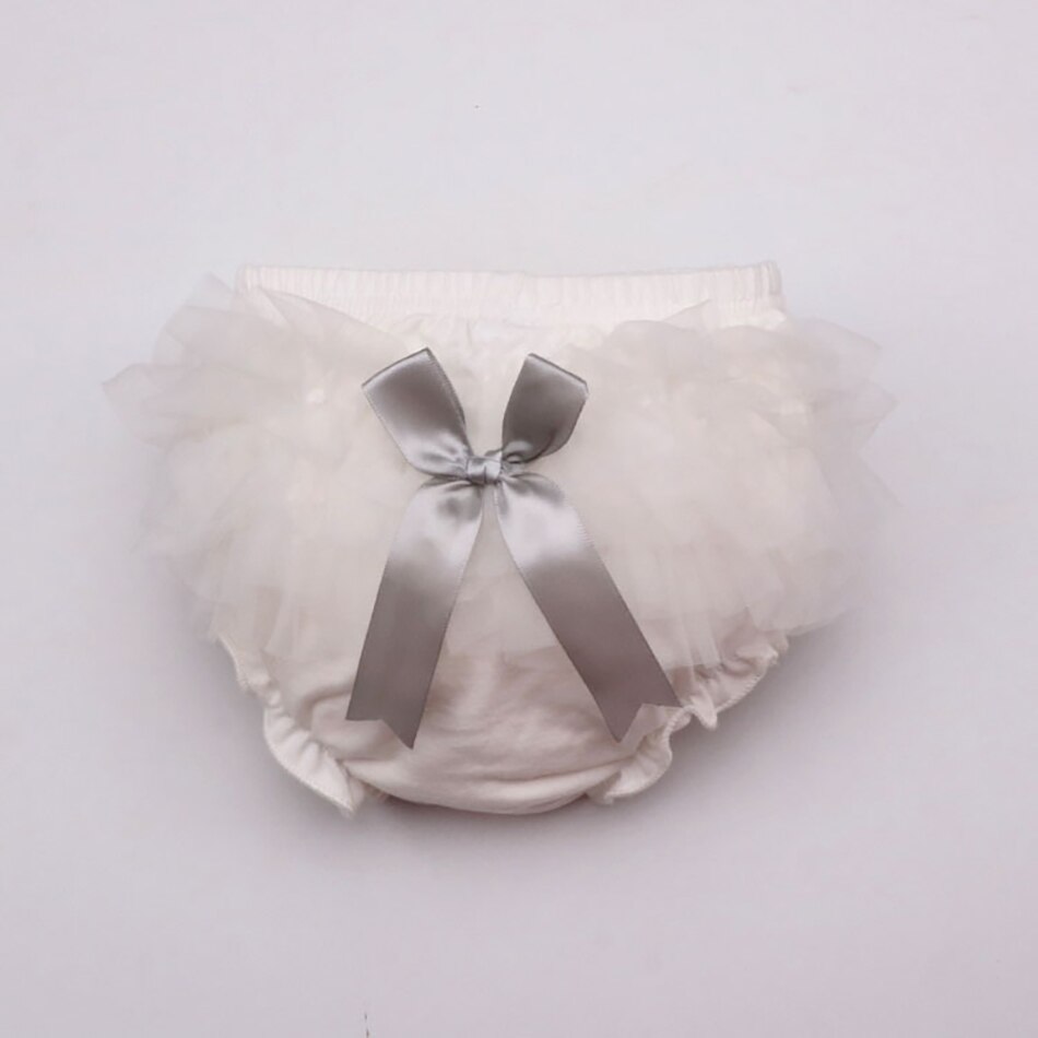 Ropa interior de algodón para bebé, pantalones cortos con de lazo, bombachos con volantes de encaje para niña pequeña: A / 18 meses