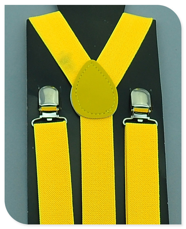 Neue KINDER Hosenträger 2,5 cmx65cm 36 farben Mix Kinder/Jungen/Mädchen Hosenträger Elastische Hosenträger Schlank Hosenträger Y-schwarz Hosenträger/Gürtel: Candy Yellow