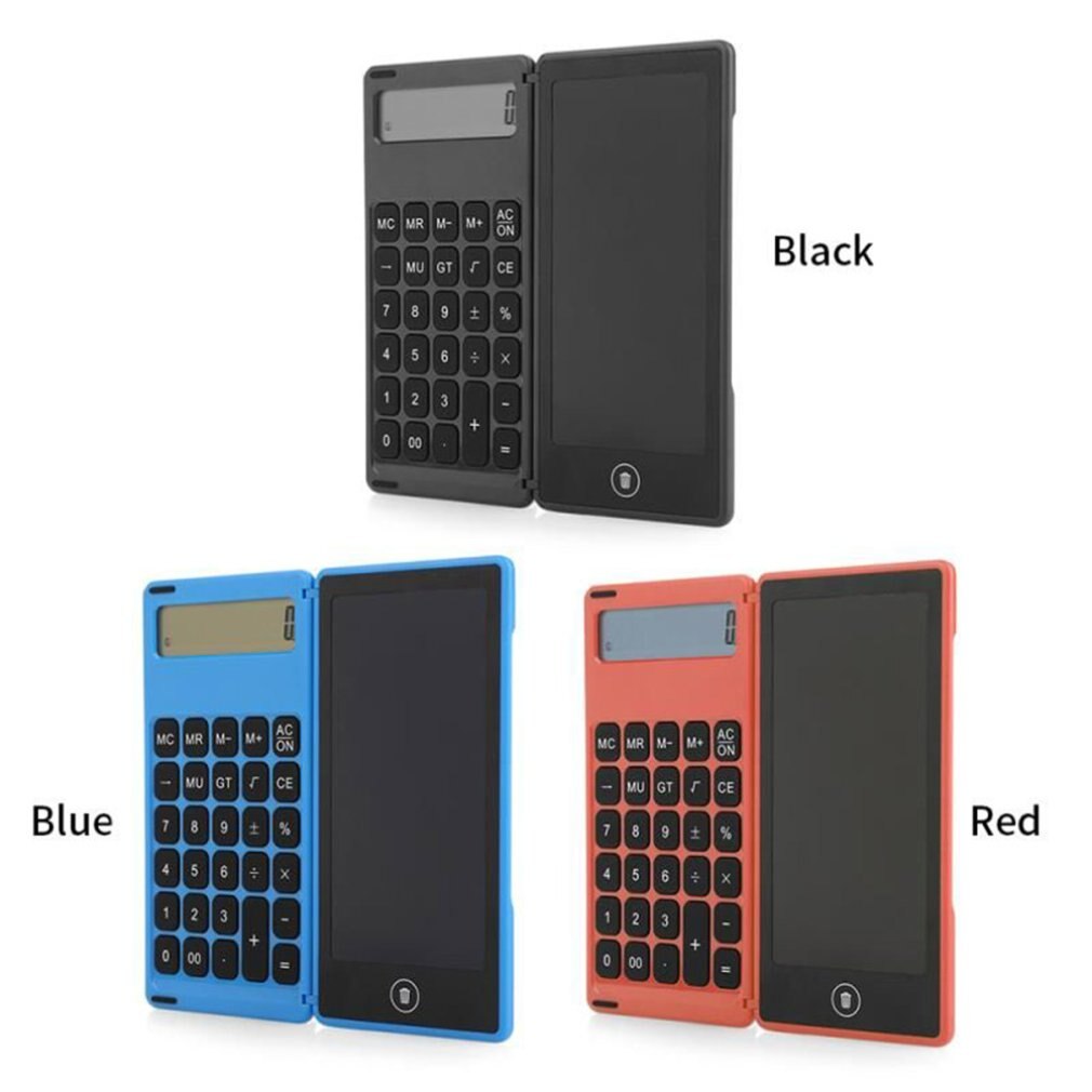 Three Generations Of Folding Calculator 6 Inch LCD Liquid Crystal 12 Digit Display Folding Ultra-thin Writing Board