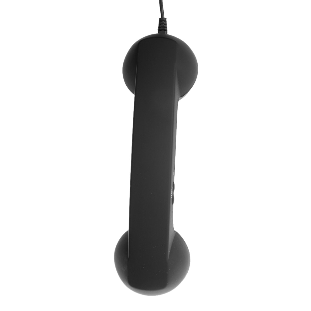 3.5mm retro telefoonhoorns, klassieke mobiele telefoonhoorn, microfoon, oortelefoon, zwart licht, luxe rubberen soft-touch