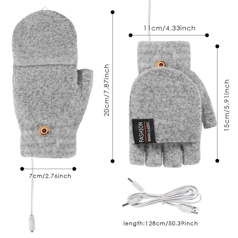 USB Clamshell Handschuhe USB Warme doppelseitige Heizung halb-Finger Handschuhe Radfahren Angeln Camping & Wandern Winter Halten warme
