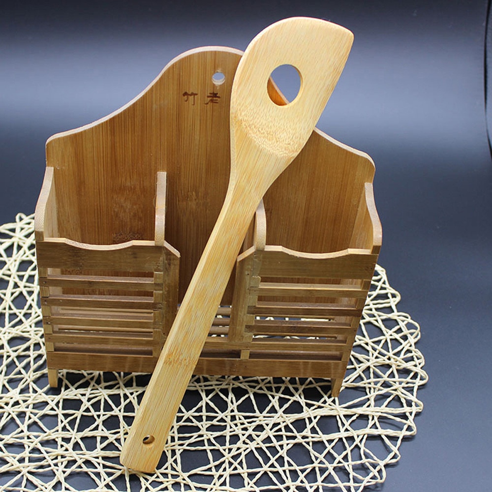 Ustensiles de cuisine en bambou | Ustensile en bois, cuillère mélange de spatule, sain outils de cuisine faciles L * 5 1 ensemble