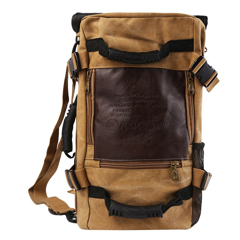 Large Capacity Men's Backpack Travel Bag Sports Casual Canvas Backpacks For Male Mutifunctional Out Door Bags School Bags Pack: Khaki