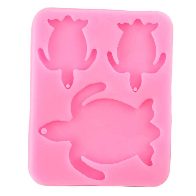Shiny Schildpad Familie Sleutelhangers Siliconen Mal Diy Schildpad Moeder En Baby Sieraden Maken Polymeer Klei Mallen Epoxyhars Mal