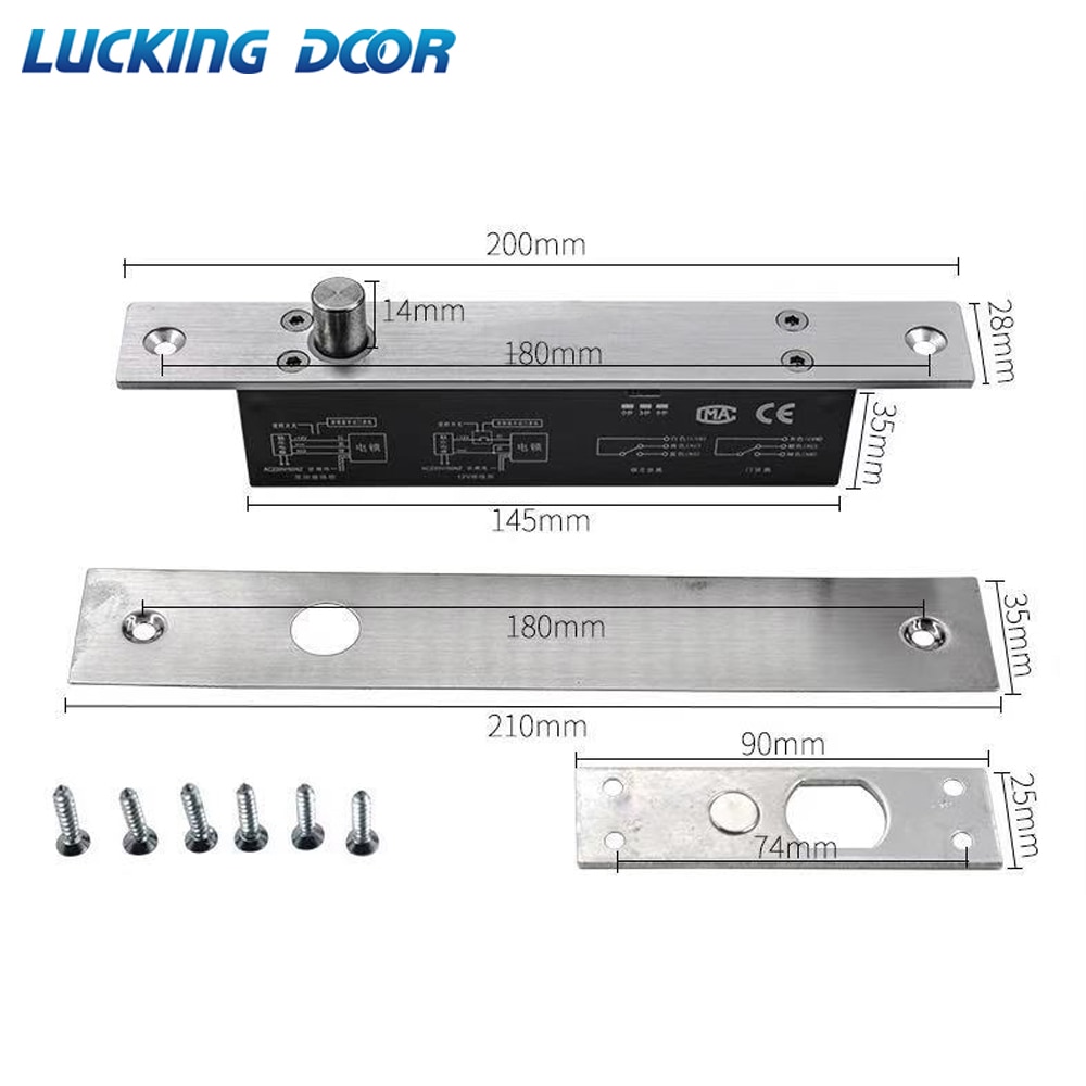 5 johtoa  dc12v sähkölukko magneettinen nc/ei lähtöä ajastimella ura oven lukko epäonnistuu turvallinen vika varma pultti lukko oven lukko