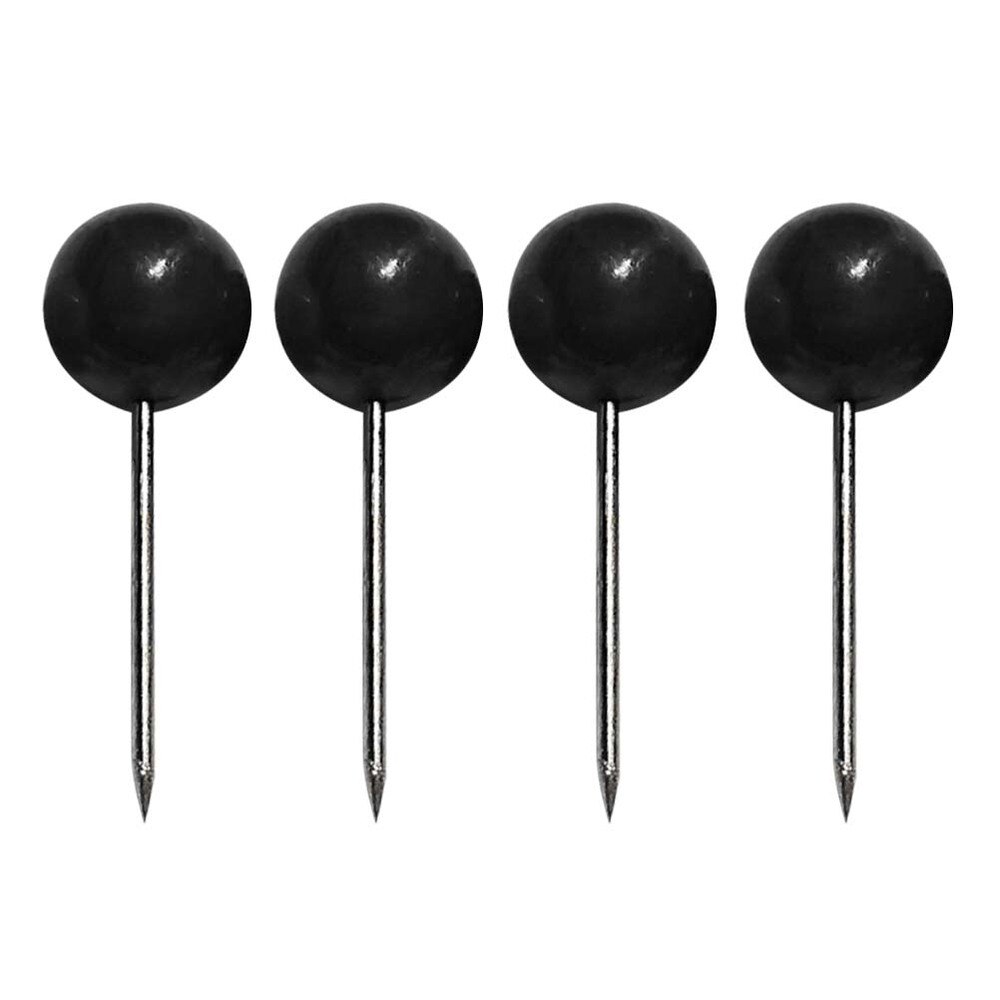 300 Pcs Zwarte Kaart Kopspijkers Push Pins Plastic Ronde Parel Hoofd Met Stalen Punt Voor Prikbord Bulletin Board En Stof