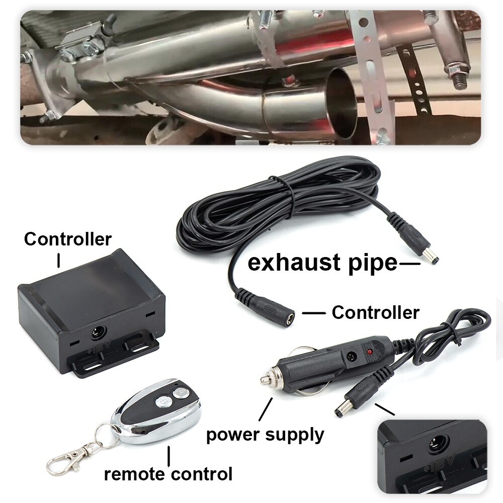 Universal 12V Electronic Remote Control Switch+Control Box For Electric Exhaust Cut Out Kit Car Modified Accessories