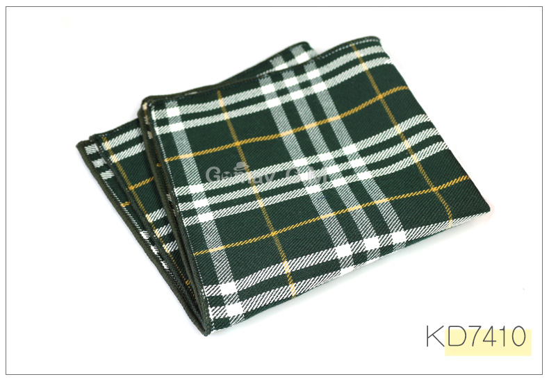 Cotton Mens Pocket Square Adult Plaid Hankerchief Scarves Vintage Hankies Men's Hanky Square Handkerchiefs: KD7410