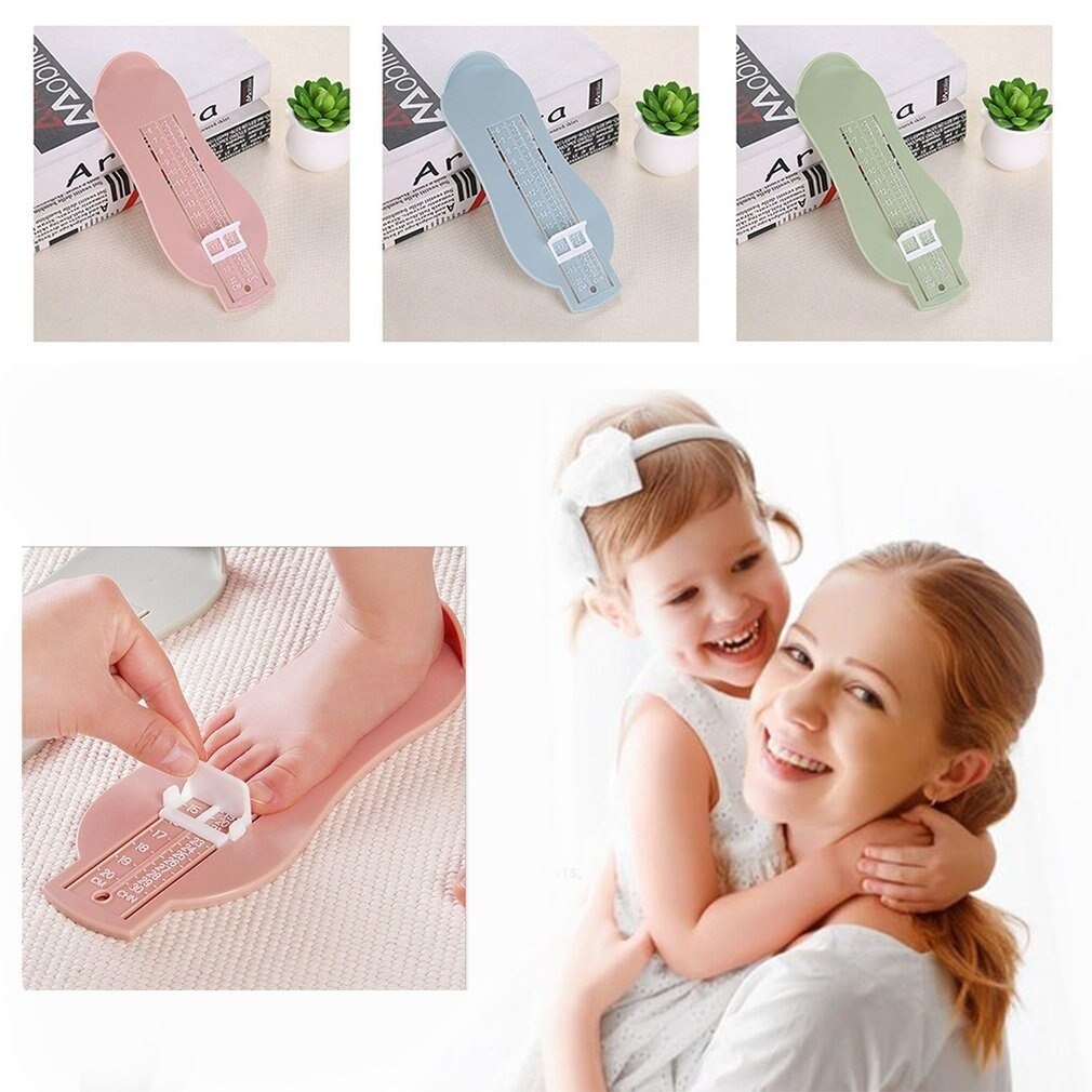 Plastic Kids Foot Measuring Gauge 3 Colors Measure Baby Nail Care Infant Foot Ruler Kids Foot Length Calculator Baby Nail Care