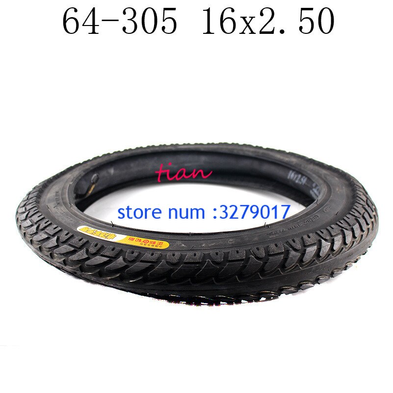 16x2.50 64-305 tire and inner tube for Small BMX, Electric Bikes Kids Bikes and Scooters