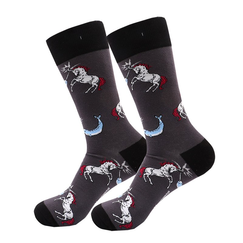 Glade sokker bomull soft sox vakker lama hund kurve menn morsomme kvinner damer jenter kunst: Grønn