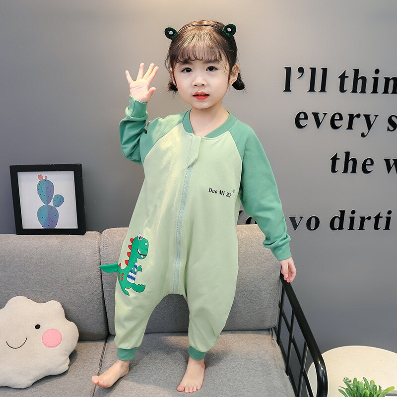 Barboteuse en coton pour -né, barboteuse, pyjama une pièce, couverture pour bébé, vêtements de nuit, printemps et été: Green / 9M