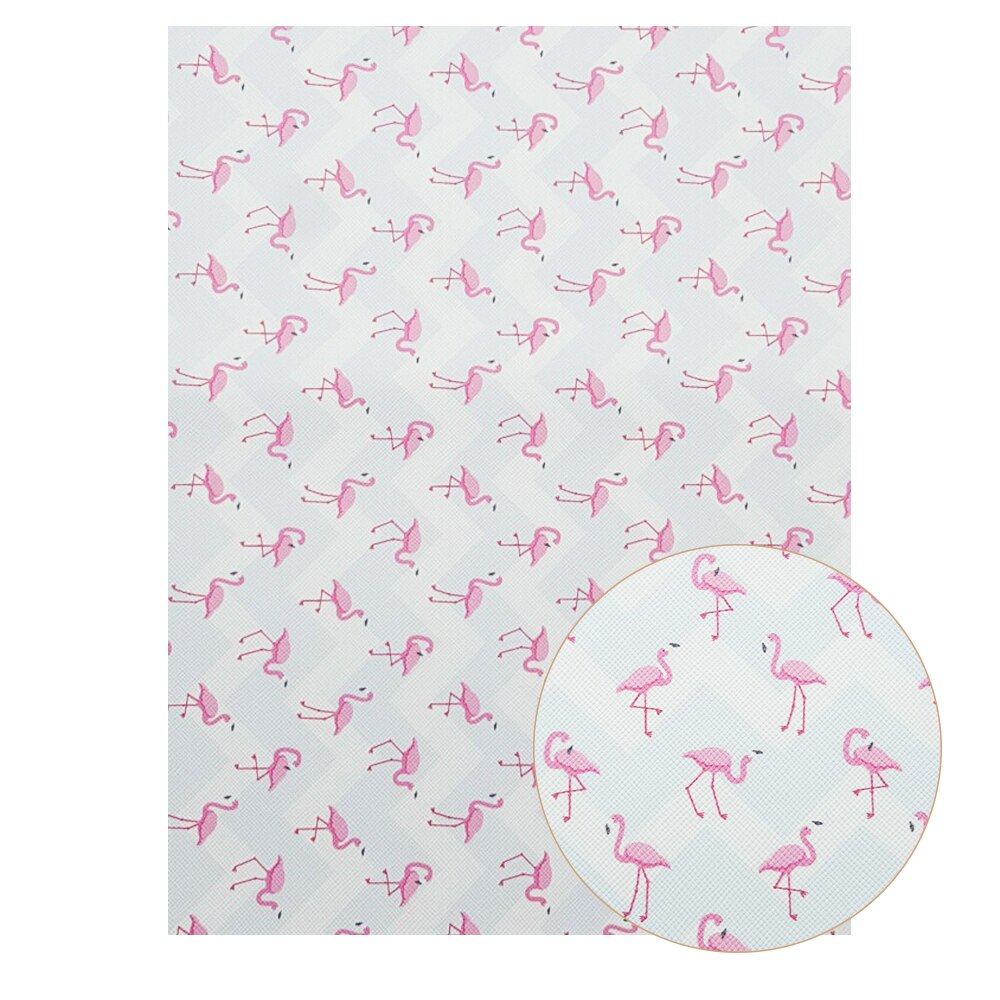 22*30cm a4 tyglakan i konstläder flamingo unicorn utskrift söta djur rosett tyg gör det själv handväskor material syntetiskt läder: 05