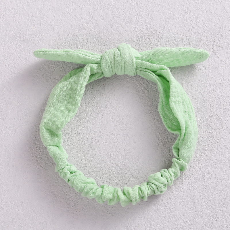 Cintas elásticas para el pelo para bebé, diadema de lino y algodón para niña, accesorios para el cabello con nudo, turbante con orejas de conejo para niño pequeño, lazos de Playa suaves: 20