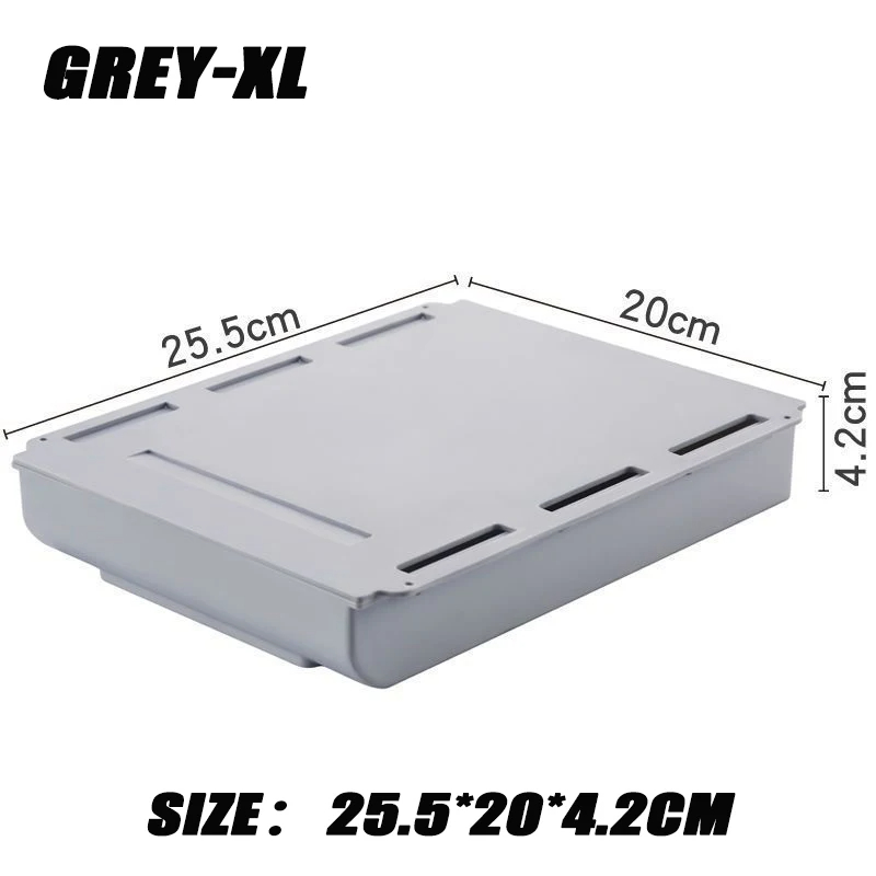 2pc Weiß Selbstklebende Lagerung Schublade Kasten machen-hoch Bleistift Tablett Schreibtisch Versteckte Unter Schreibtisch Stehen Selbst-klebe Unter-schublade Lagerung Kasten: Rosa