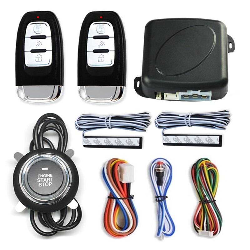Auto Sensor Unlock Keyless Entry System Remote Control Engine Push Start Stop Button Central Locking Car Alarm With Autostart