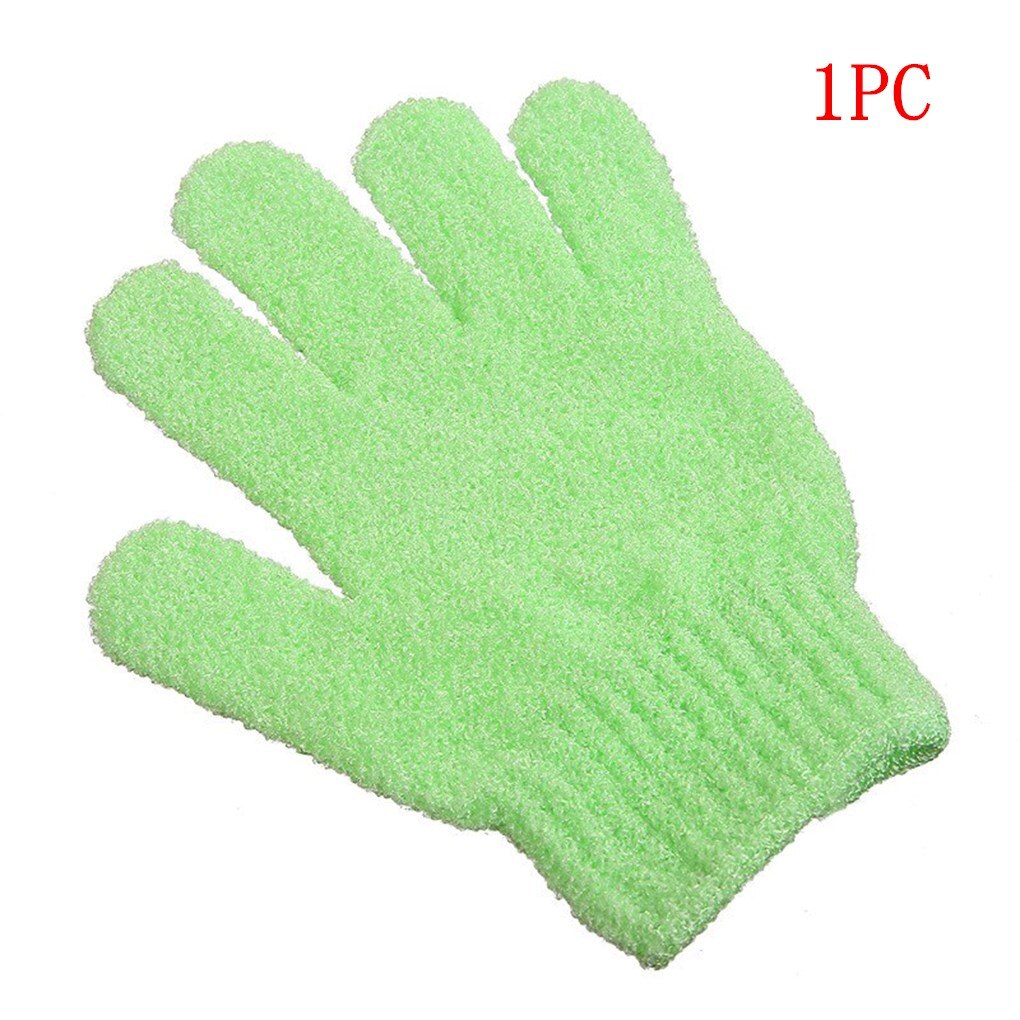 1Pc/2Pcs Douche Scrub Handschoenen Exfoliërende Terug Stroefheid Body Massage Spons Wassen Huid Hydraterende Spa Bad handschoen: 1PC Green