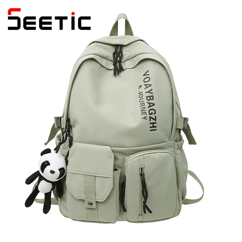 Seatic damenrucksack mit großem fassungsvermögen, wasserdicht, schulrucksack, diebstahlsicher, laptop-rucksack, unisex-reiserucksack mit vielen fächern: Grüner rucksack