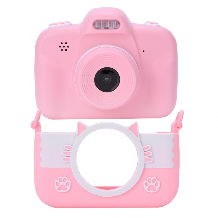 3in Children Camera Touch Screen HD Children Camera Front Rear Cameras Built-in Games with Battery Support TF Memory Card 128GB