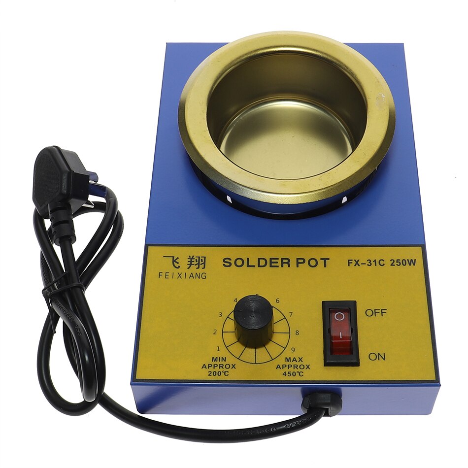 Potenciômetro de solda estanho forno de fusão controle temperatura ajustável desoldering ferramenta banho temperatura controlada pote de solda