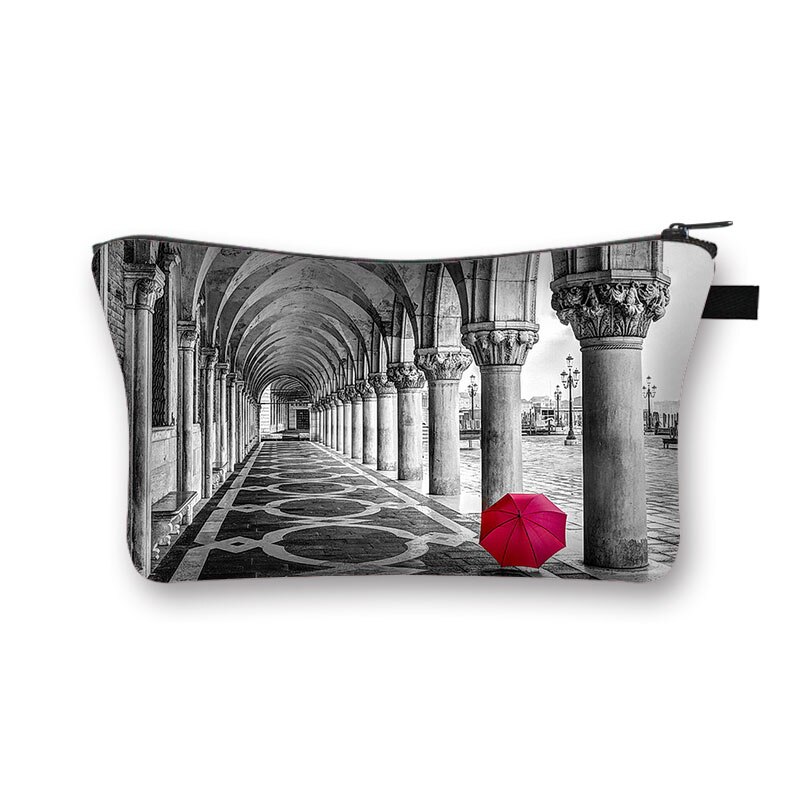 Czerwona i czarna seria kosmetyczka damskie szpilki wzór kosmetyczka o dużej pojemności torba na parasol Rose Make up Cases: shzbredrain14