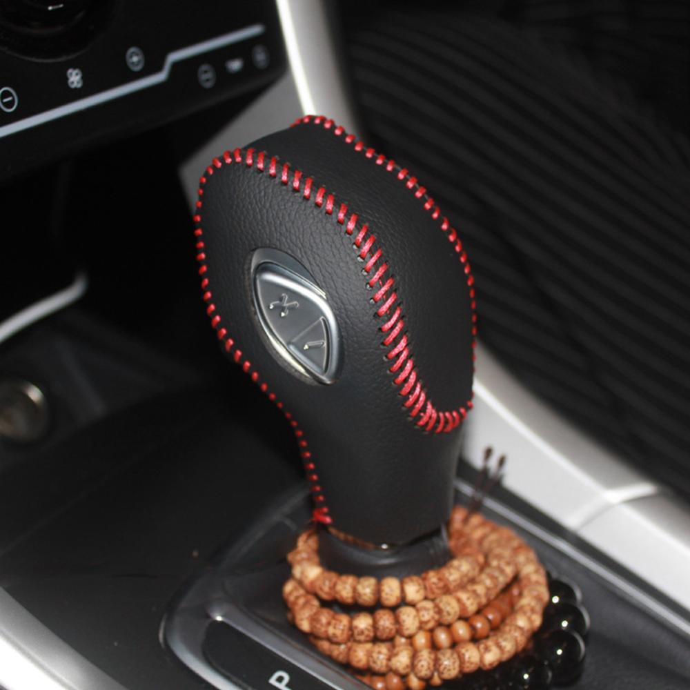 1PC Protective Shift Knob Leather Cover For FORD Focus Ecosport 12-18 Gear Shift Knob Cover