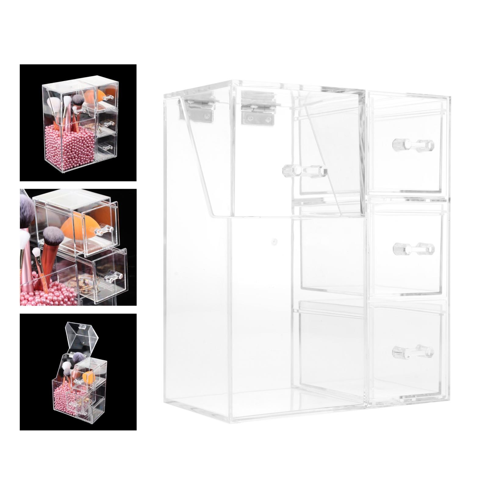 Stofdicht Clear Acryl Make-Up Borstel Houder, Make Up Organizer, 7.1X3.7X8.5 Inches: A