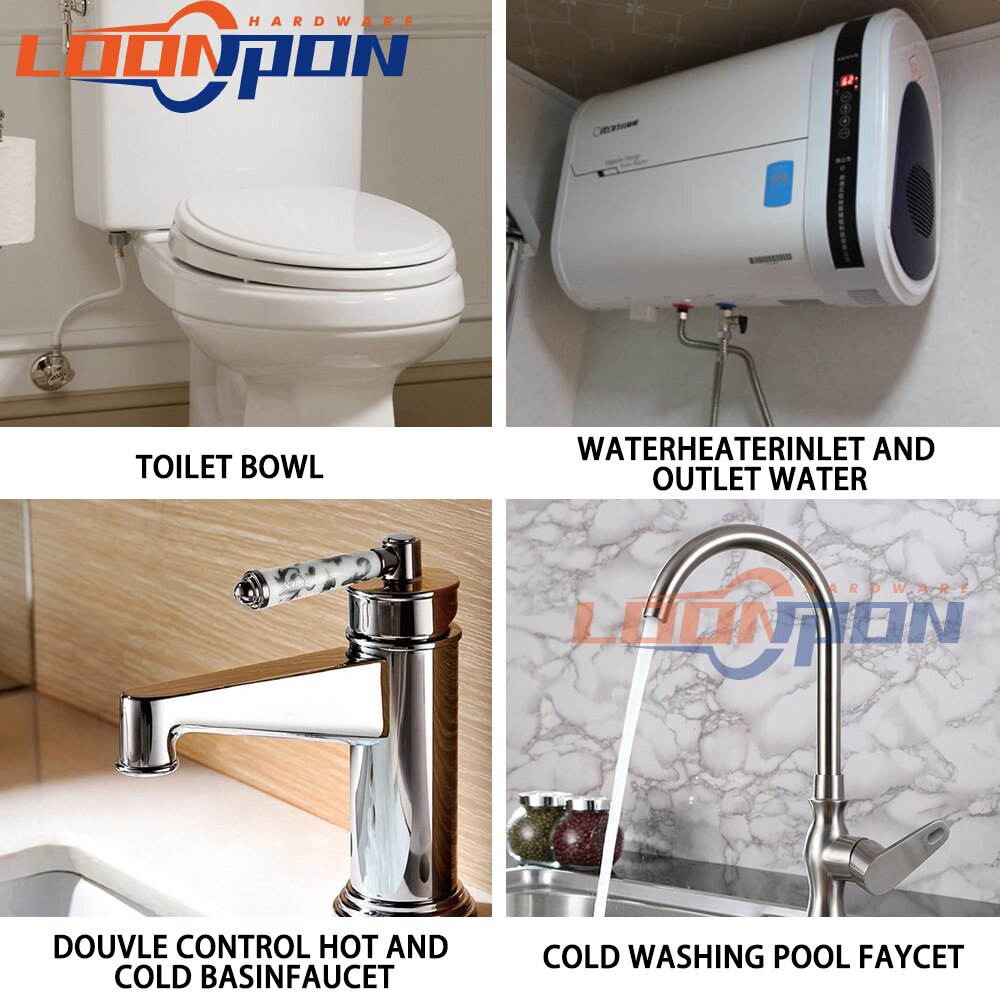 Warm En Koud Water Inlaat Pijp Wees Slang Lange Staaf Staaldraad Explosieveilige Metalen Sanitair Slangen Badkamer Keuken 2Pcs