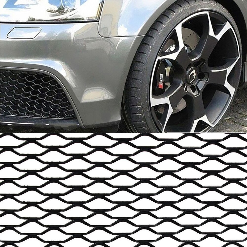 Aluminum alloy Car front bumper Mesh grill grille cover Universal Aluminum Mesh Grill Section Car Vehicle Black body Grille Net