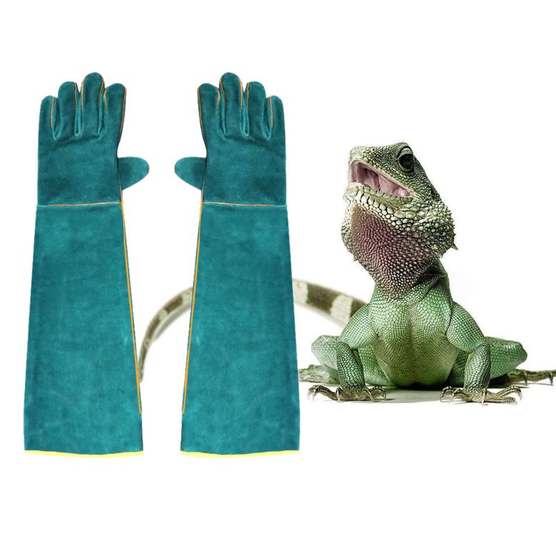 Reptile Handling Gloves Bite Proof Snake Lizard Wild Animals Protection Gloves W0YC