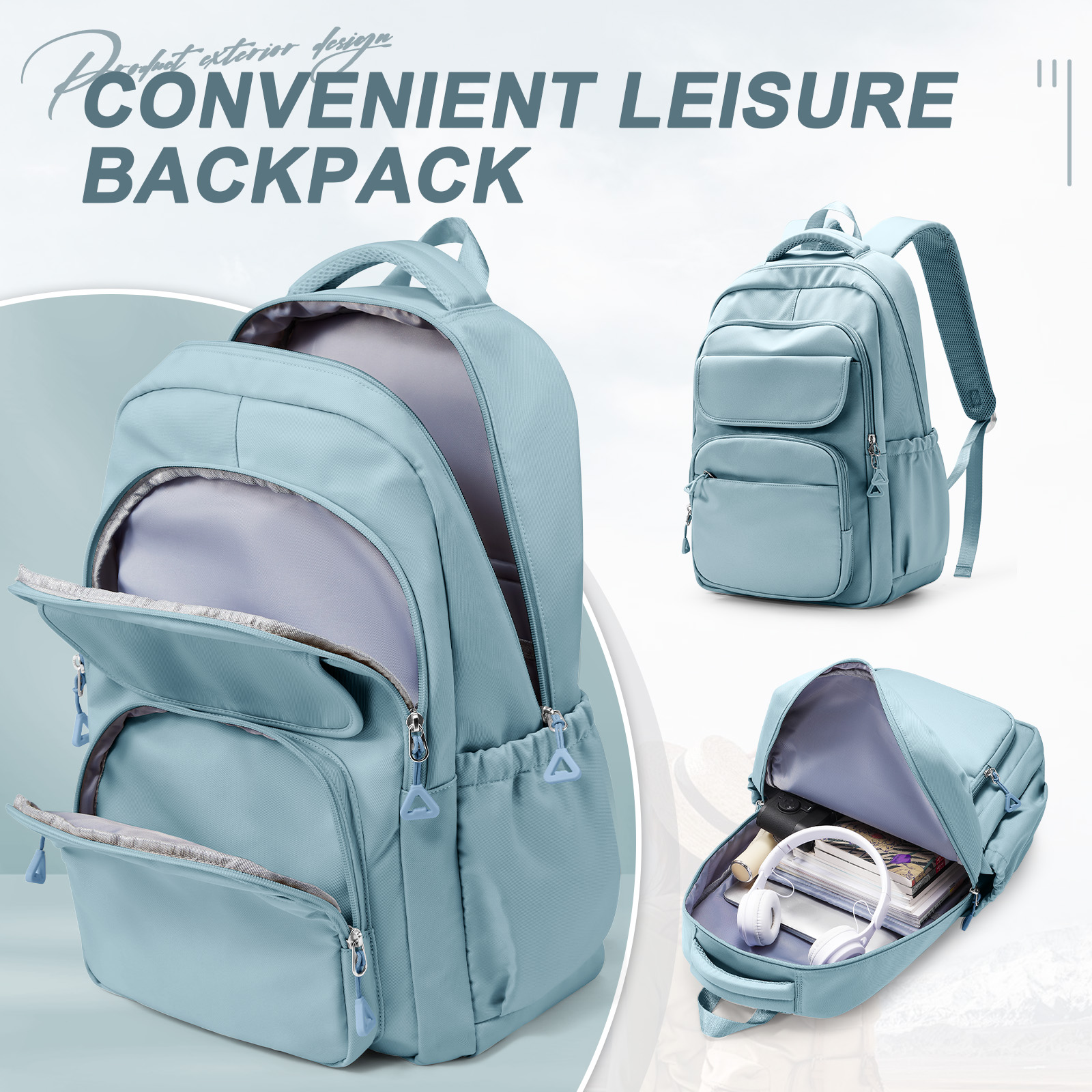 Hochschule Schule Laptop Rucksack, Teenager Mädchen reisen Rucksack freundlicher lässig Tages Rucksack, wasserdichte Mittels chul Tasche Jungen Mädchen: Himmel Blau