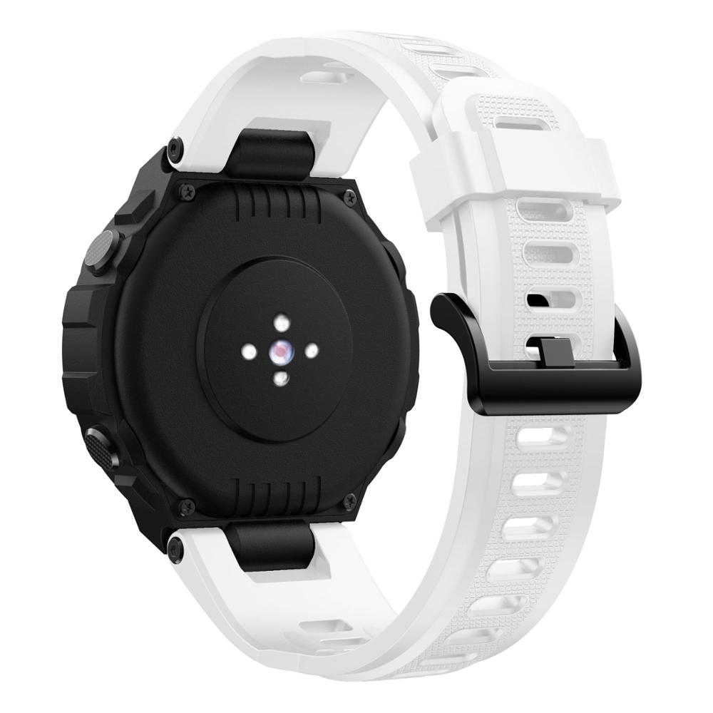 Amazfit t-rex -ranneke, silikoninen säädettävä kellonranneke, vaihtoranneke xiaomi huamille amazfit t-rex -ranneke: Valkoinen
