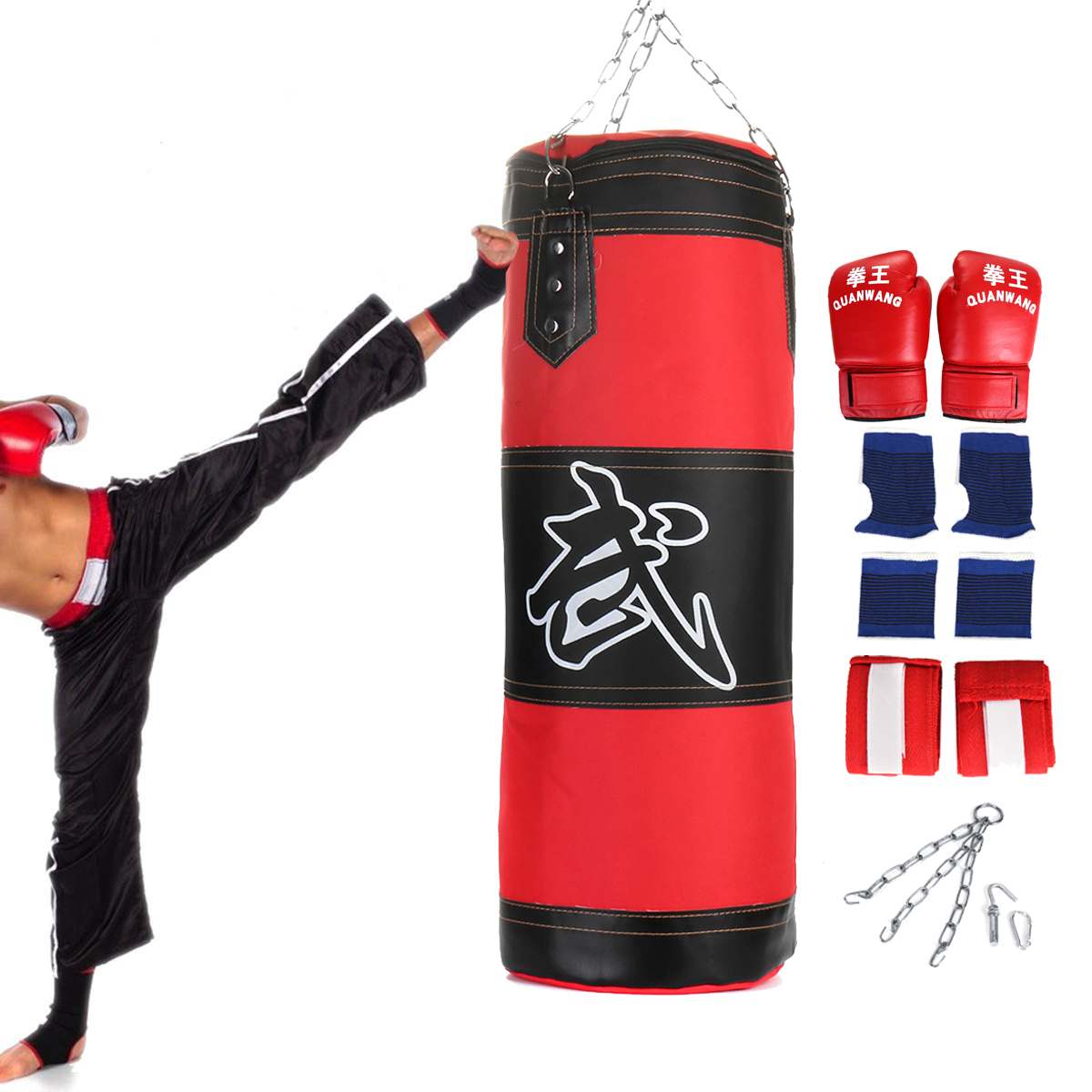 80cm Training Fitness Mma Boxsack Mit Handschuhe Handgelenk Schutz Leere Sport Kick Sandsack Muay Thai Karate Boxer sandsack