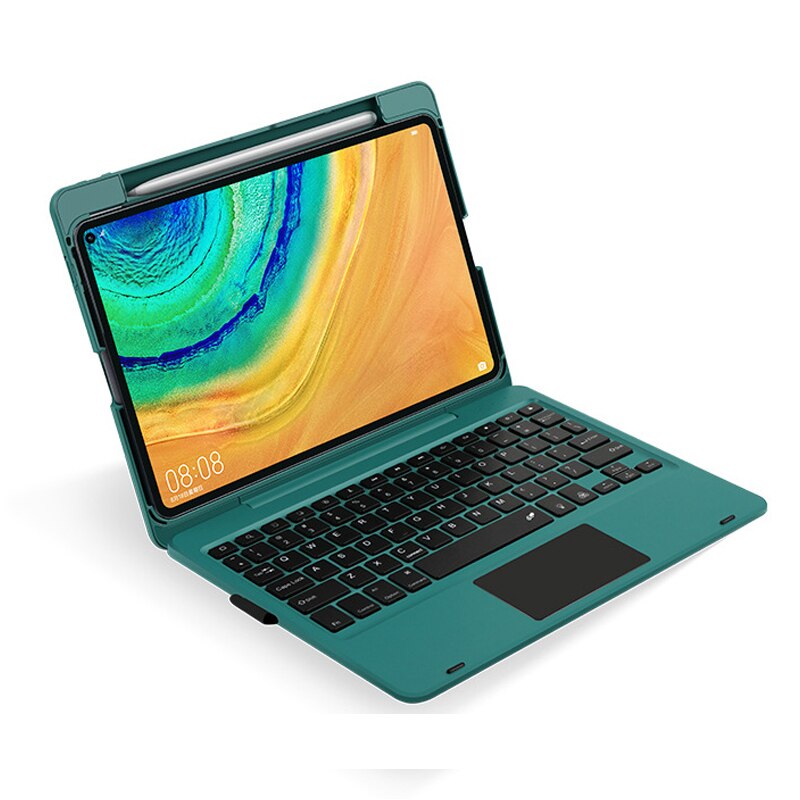 snu-deksel med tastatur til huawei matepad pro 10.8 -tommers bluetooth-tastatur med berøringspute smart deksel til huawei 10.8 -tommers etui: Grønn