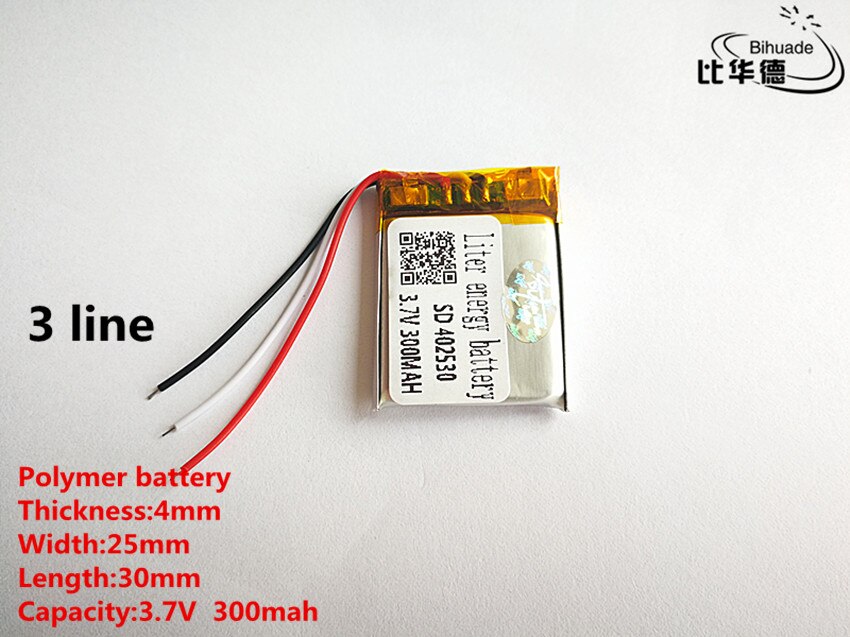 3 ligne Bonne 3.7 V, 300 mAH, 402530 d'ion de lithium de polymère/Li-ion batterie pour JOUET, batterie externe, GPS, mp3, mp4