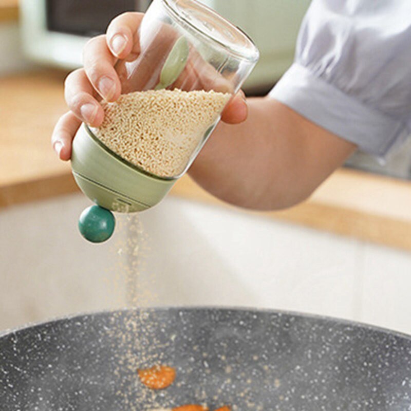 Muti-function Transparent Seasoning Box Glass Spice Pots Storage Container Seasoning Spice Sugar And Salt Jars With Spoon