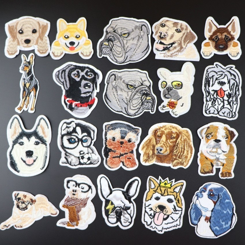 Kleine Hund Flecken Tuch Einfügen Aufkleber Stickerei handgefertigt DIY Ebene Teddy heiser Abzeichen für Kleidung Kleidung Zubehör