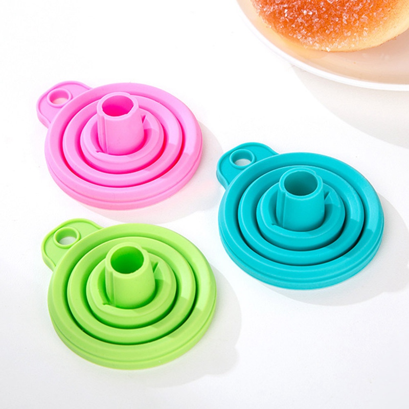 1pcs Mini Opvouwbare Trechter Silicone Inklapbare Trechter Opvouwbare Draagbare Trechters Worden Opgehangen Huishoudelijke Vloeibare Doseren Keuken Gereedschap