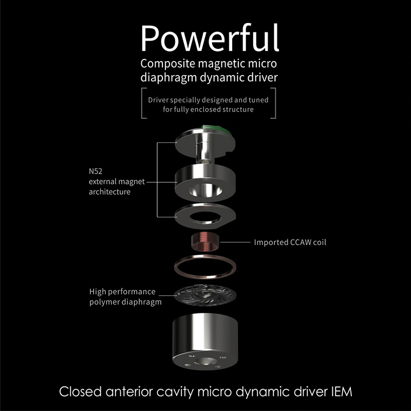 MOONDROP Quarks Earphones High-performance IEMs Closed Anterior Cavity Micro Dynamic Driver Earbuds