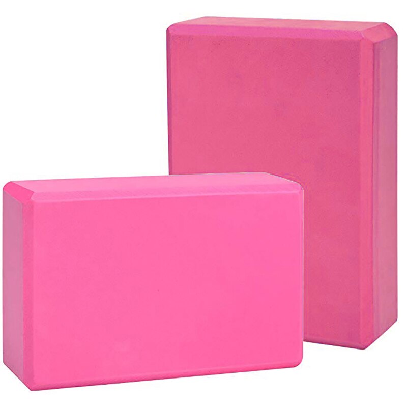 Stretching yoga bolster gym block skum tegel träning träning fitness set verktyg kudde kudde stretching kropp hälsoträning: Rosa