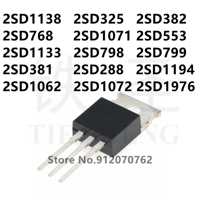 10 pièces 2SD1138 2SD325 2SD382 2SD768 2SD1071 2SD553 2SD1133 2SD798 2SD799 2SD381 2SD288 2SD1194 2SD1062 2SD1072 2sd1976-to-220