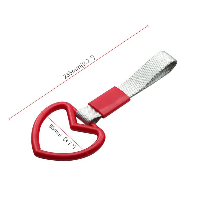 Biltillbehör tsurikawa hjärta form ring jdm tåg buss handtag hand charm rem drift drift pvc plast 6 färg