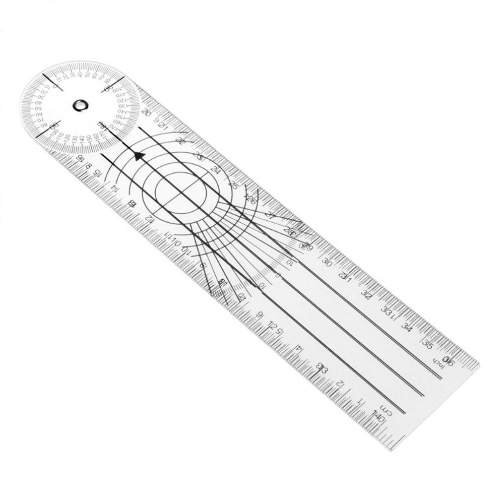 Multi-Foot Protractor 360 Degree Goniometer Spine Straightedge Goniometer Protractor Measuring Tool CM/INCH Measuring Ruler