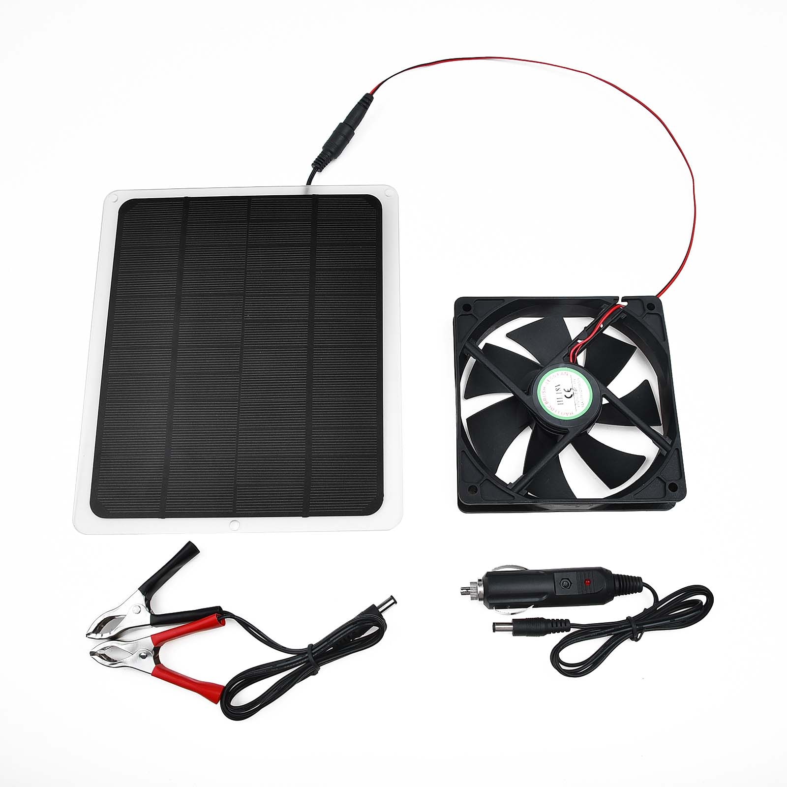 10w aurinkoenergiaa aurinkopaneeli tuuletin kasvihuone -lemmikkitalo rv auton tuuletin 12v 500ma