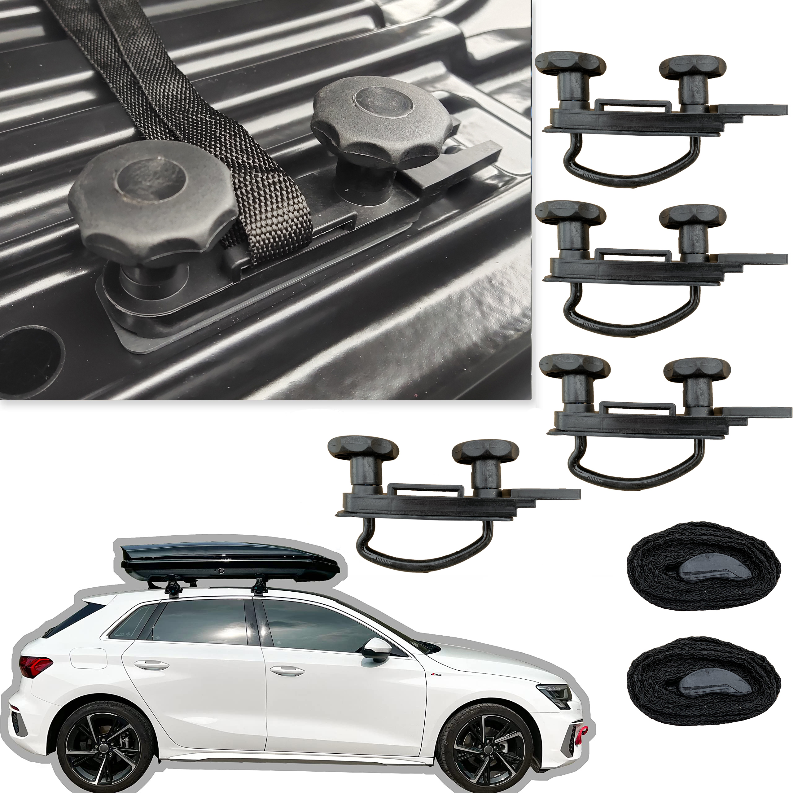 4 PCS Galvanized metal Steel Roof Box U-Bolt Clamps Rooftop Cargo Carrier Rack Bolts Car Van mounting Accessories U-Bracket XLX