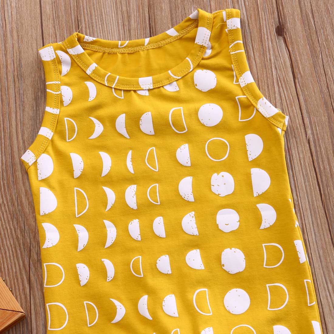 Mouwloze crescent moon Patroon Rompertjes Voor Baby Boy Meisjes
